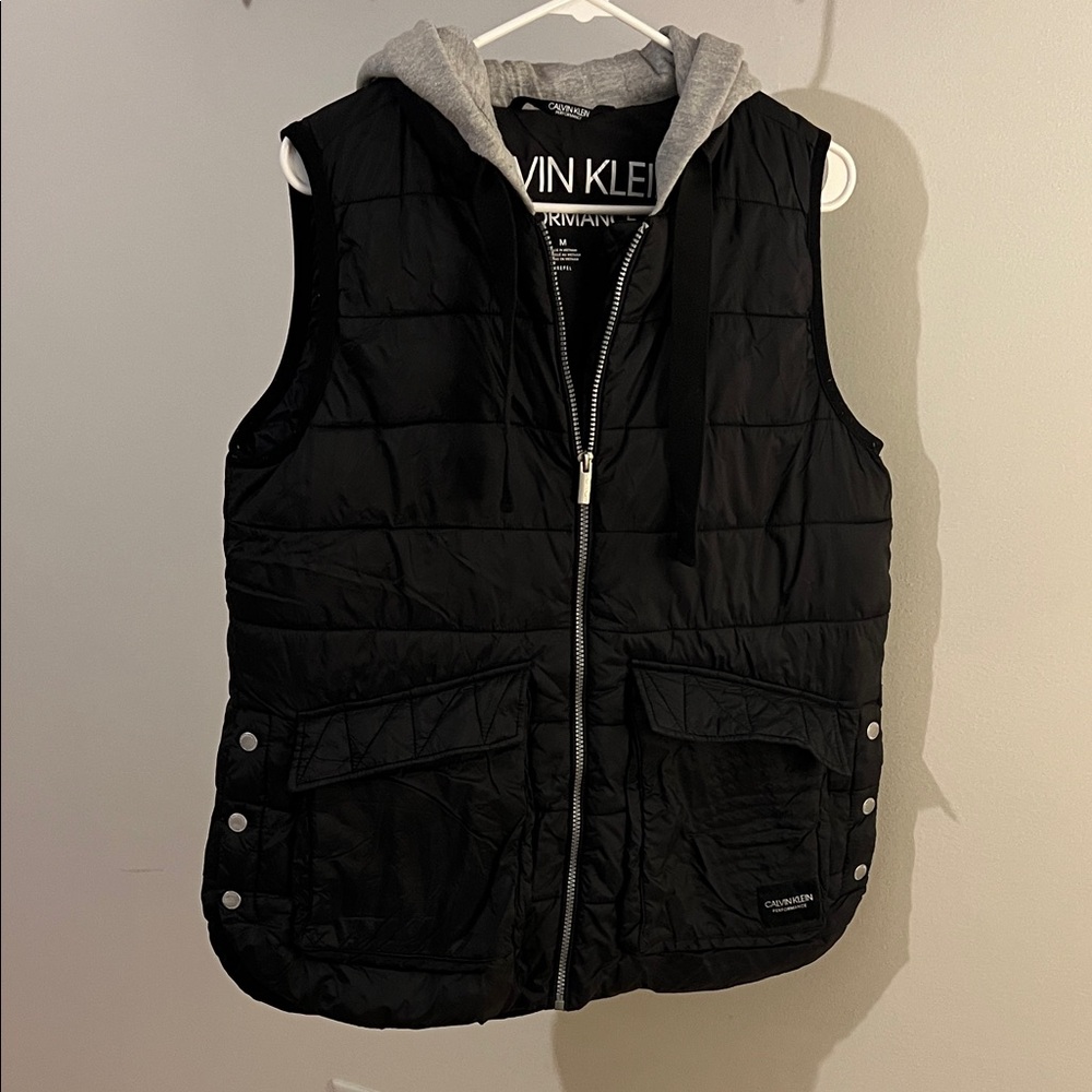 Calvin Klein Black Vest with Gray Hood